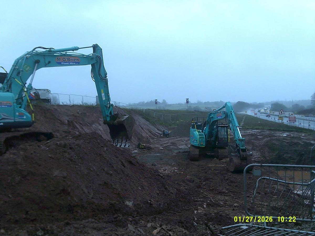 Image of a digger doing some digging at Stoneleigh Junction