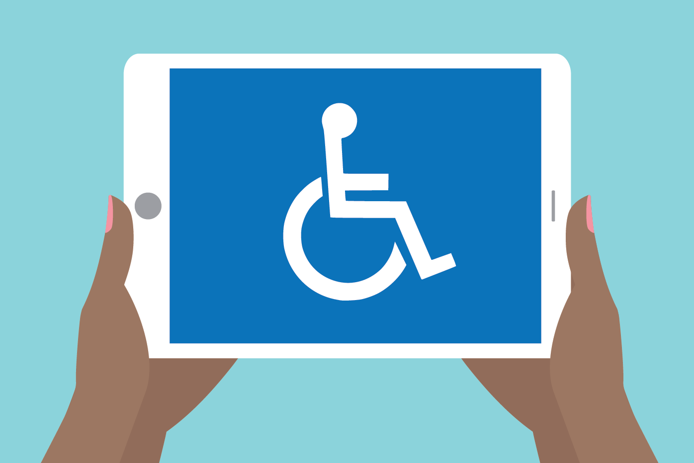 The disability icon on an ipad indicating that you can apply online for your blue badge