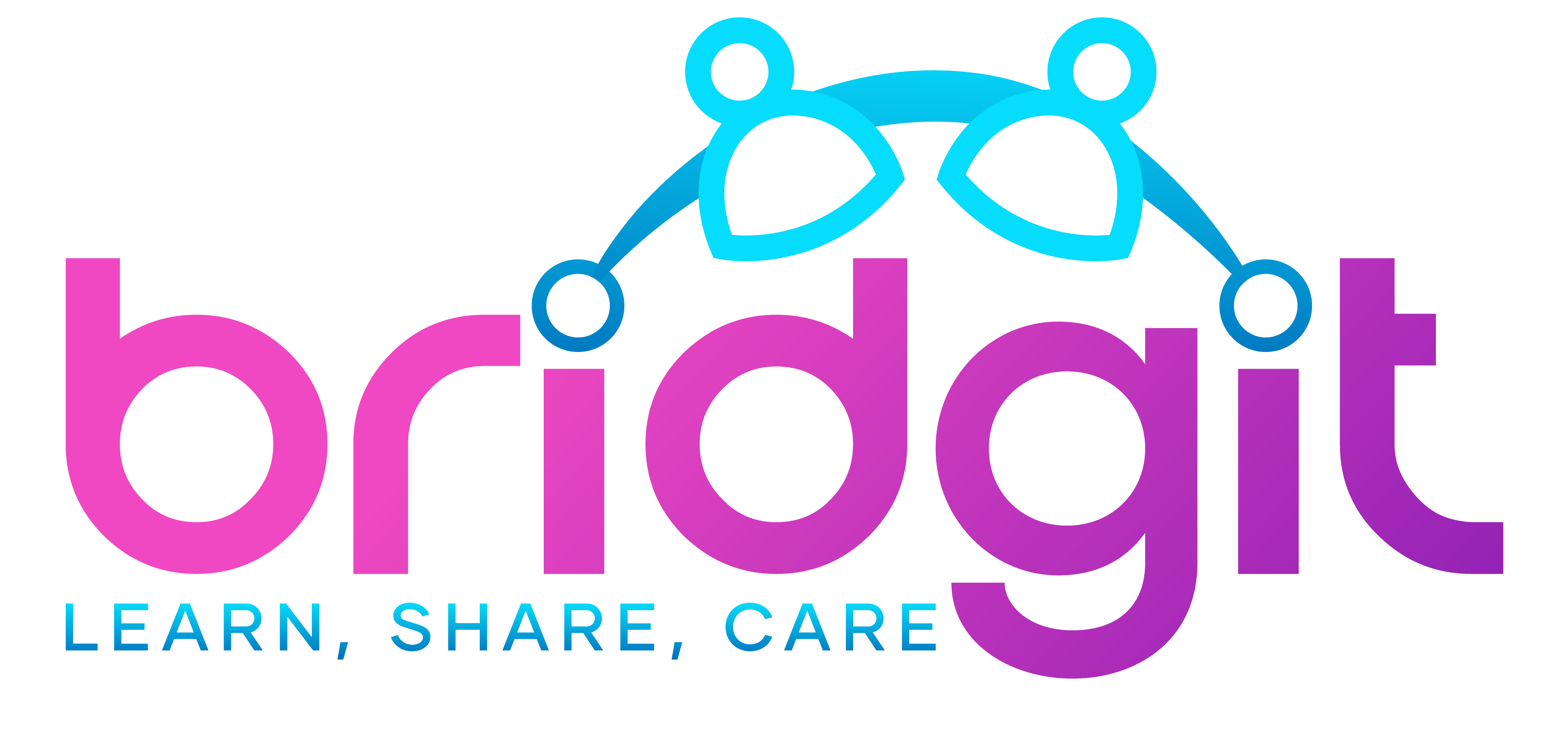 Brigit logo. "Learn, share, care"