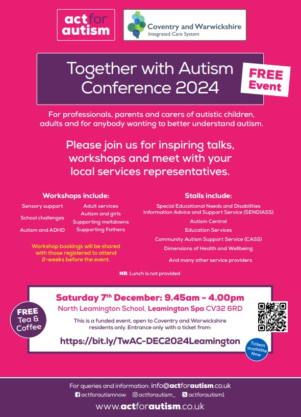 Act for Autism event flyer for December conference