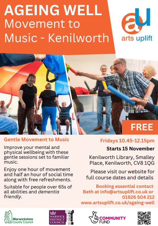 Art Uplift flyer for free movement to music workshop