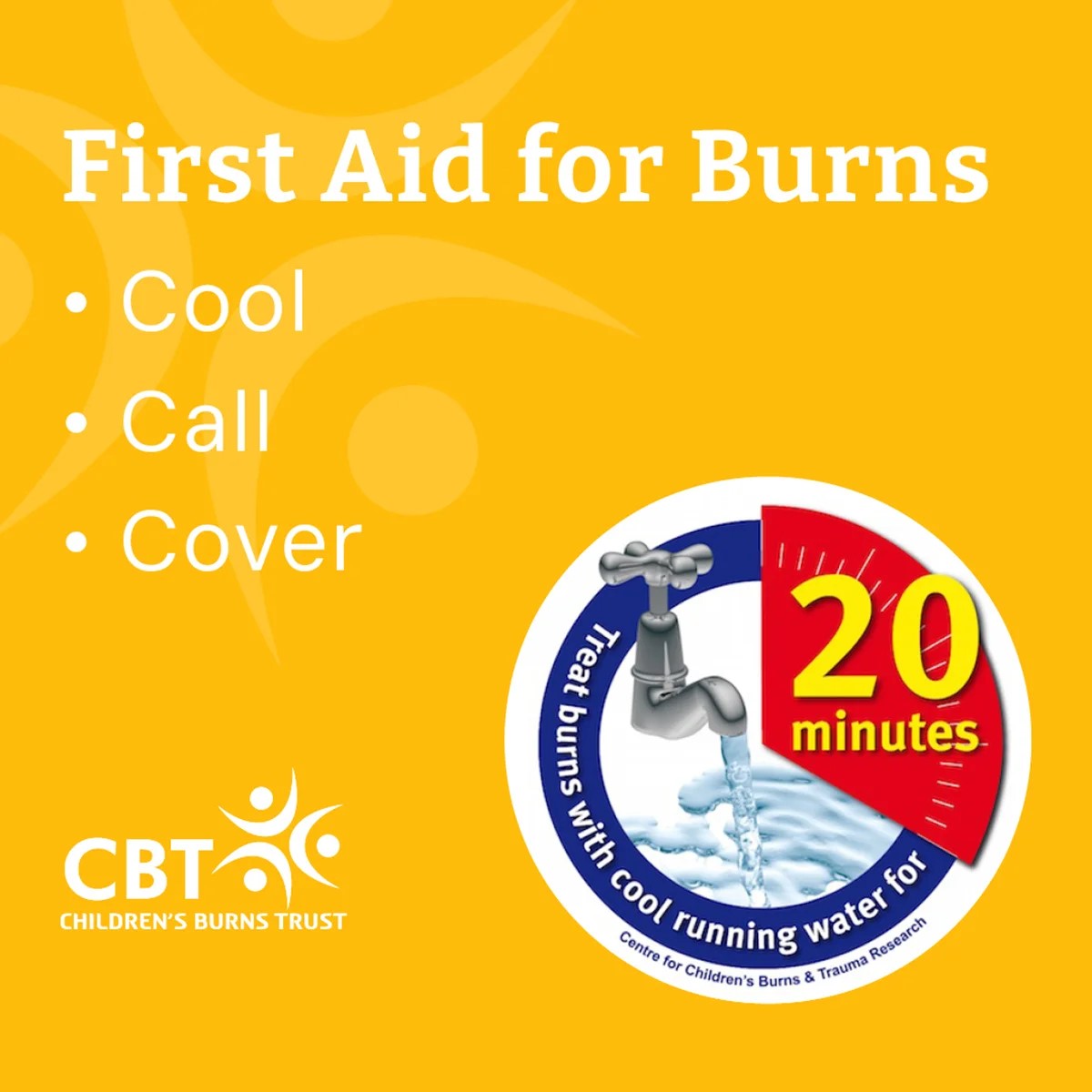 First aid for burns