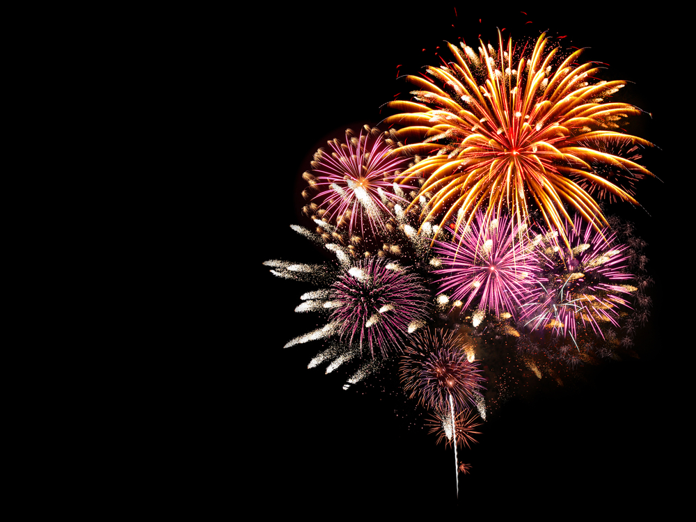 Fireworks display in sky