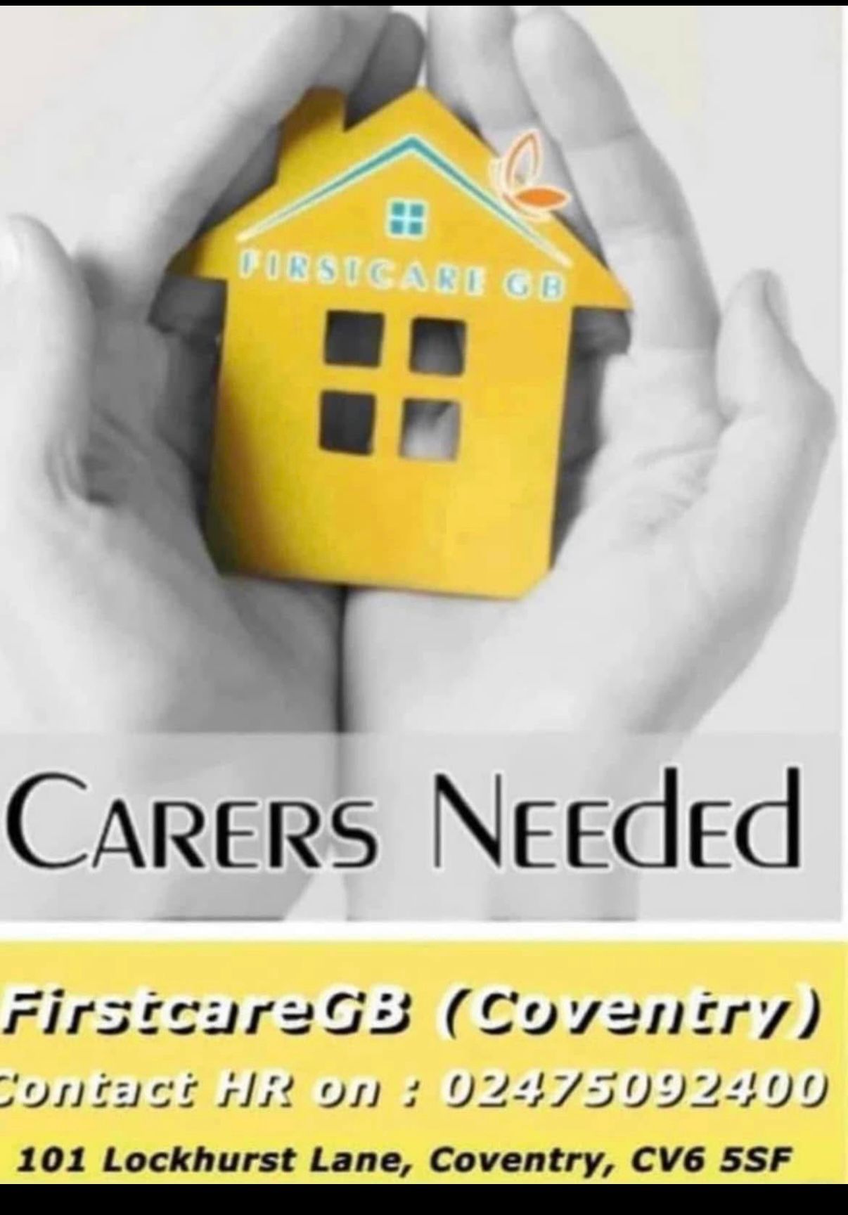 First Care GB job advert for care staff