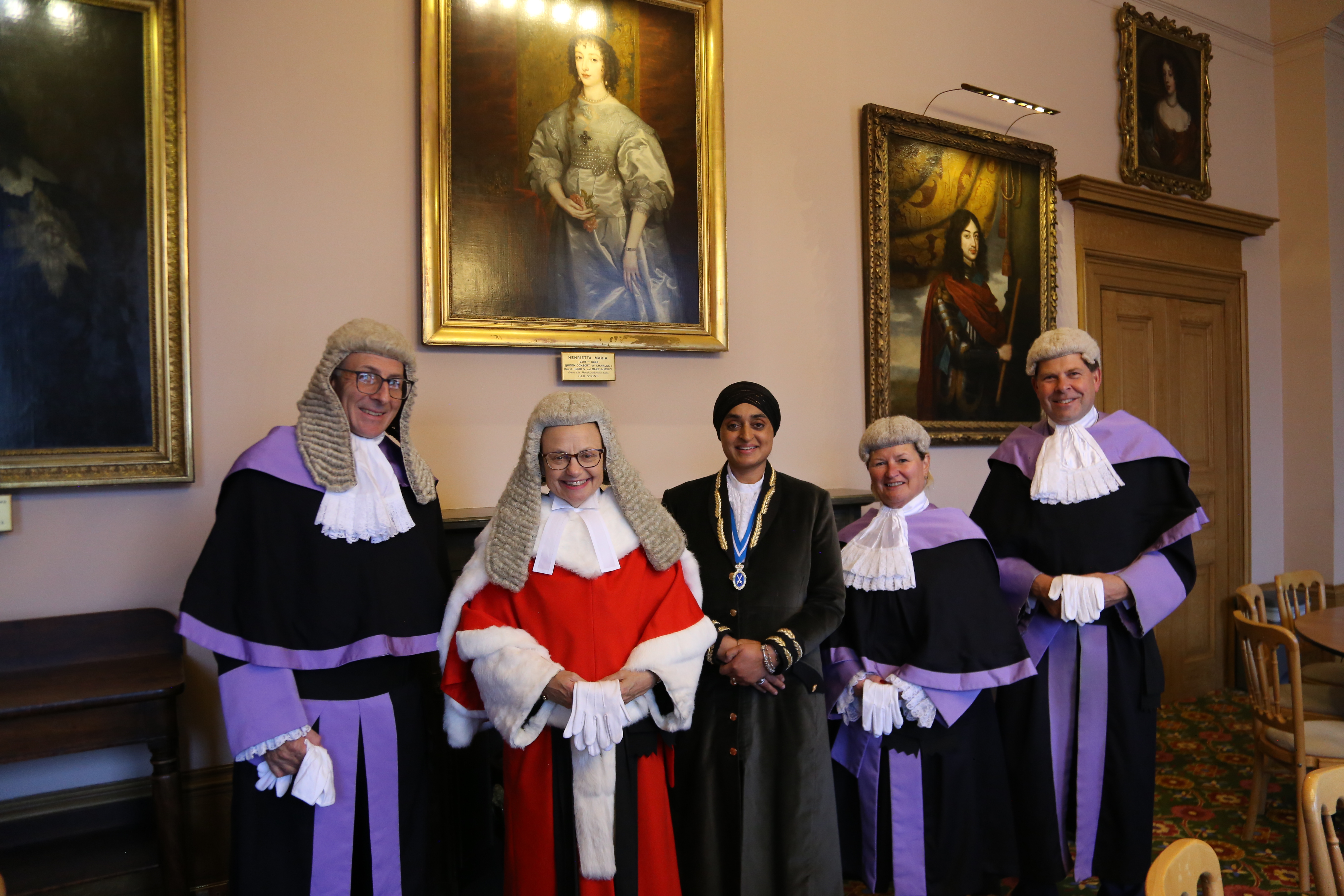 High Sheriff, Rajvinder Kaur Gill, with attending HM Judges.