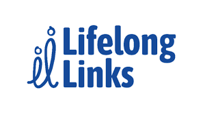 A blue text Lifelong Links logo