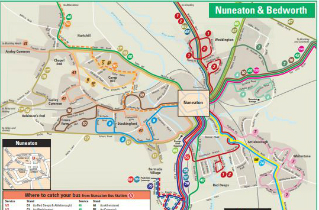 bus nuneaton map rugby pdf route routes warwickshire kb