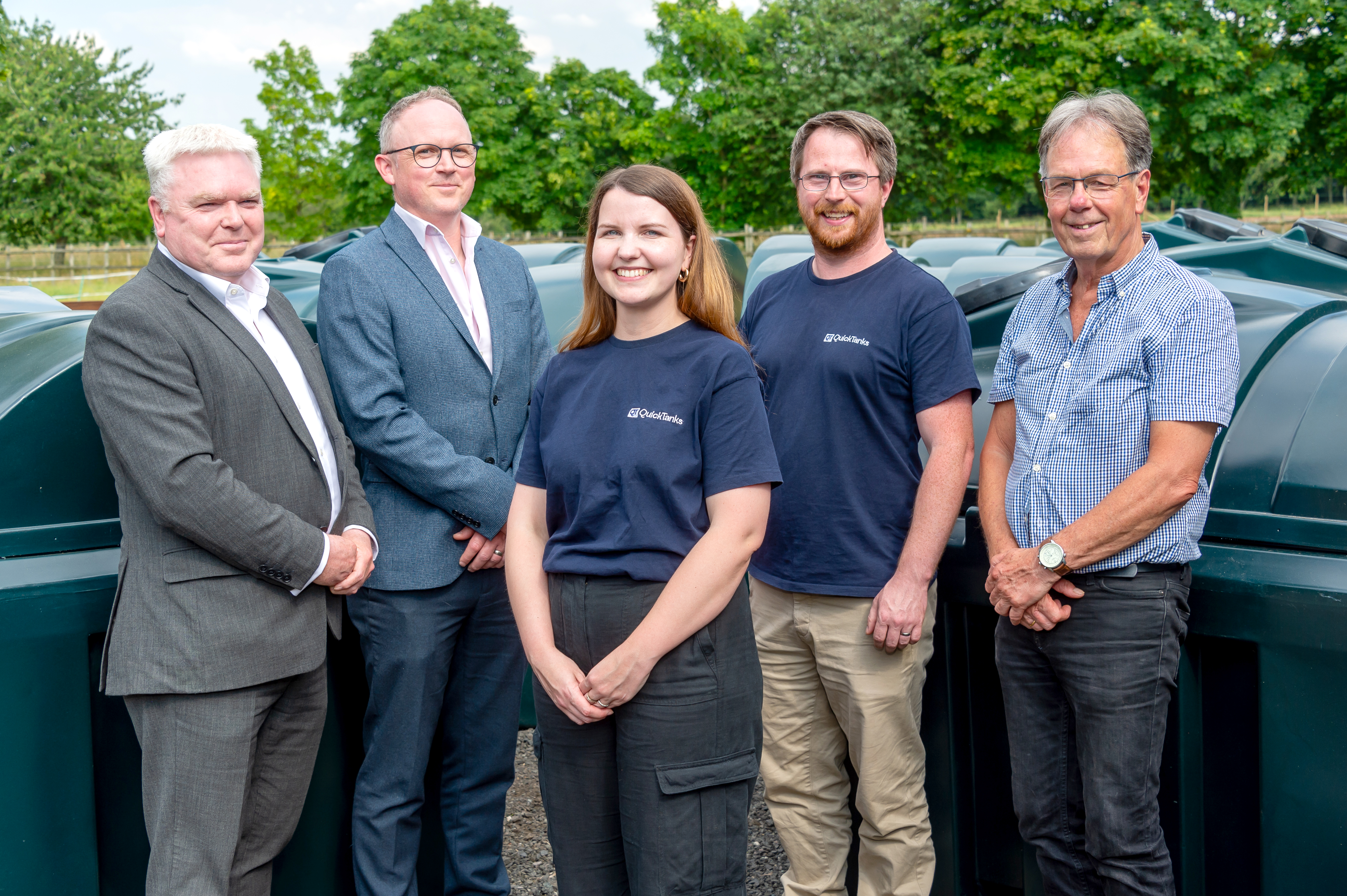 From left to right: Cllr Martin Watson, Steve Tipson, Sophie Mutton, Brendan Mutton, and Cllr George Cowcher.