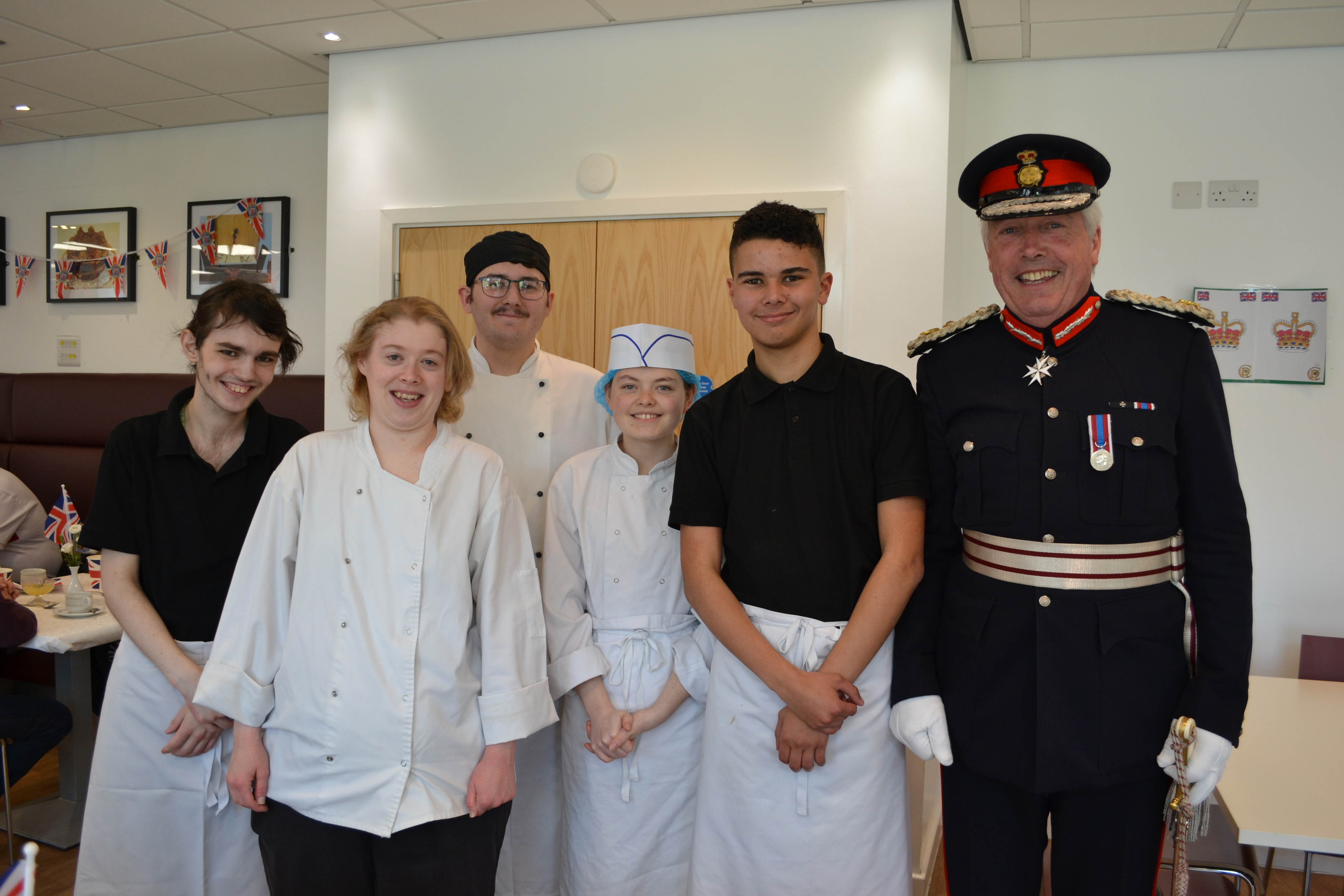 Lord Lieutenant Tim Cox attending Royal Leamington Spa College for a Big Lunch event.