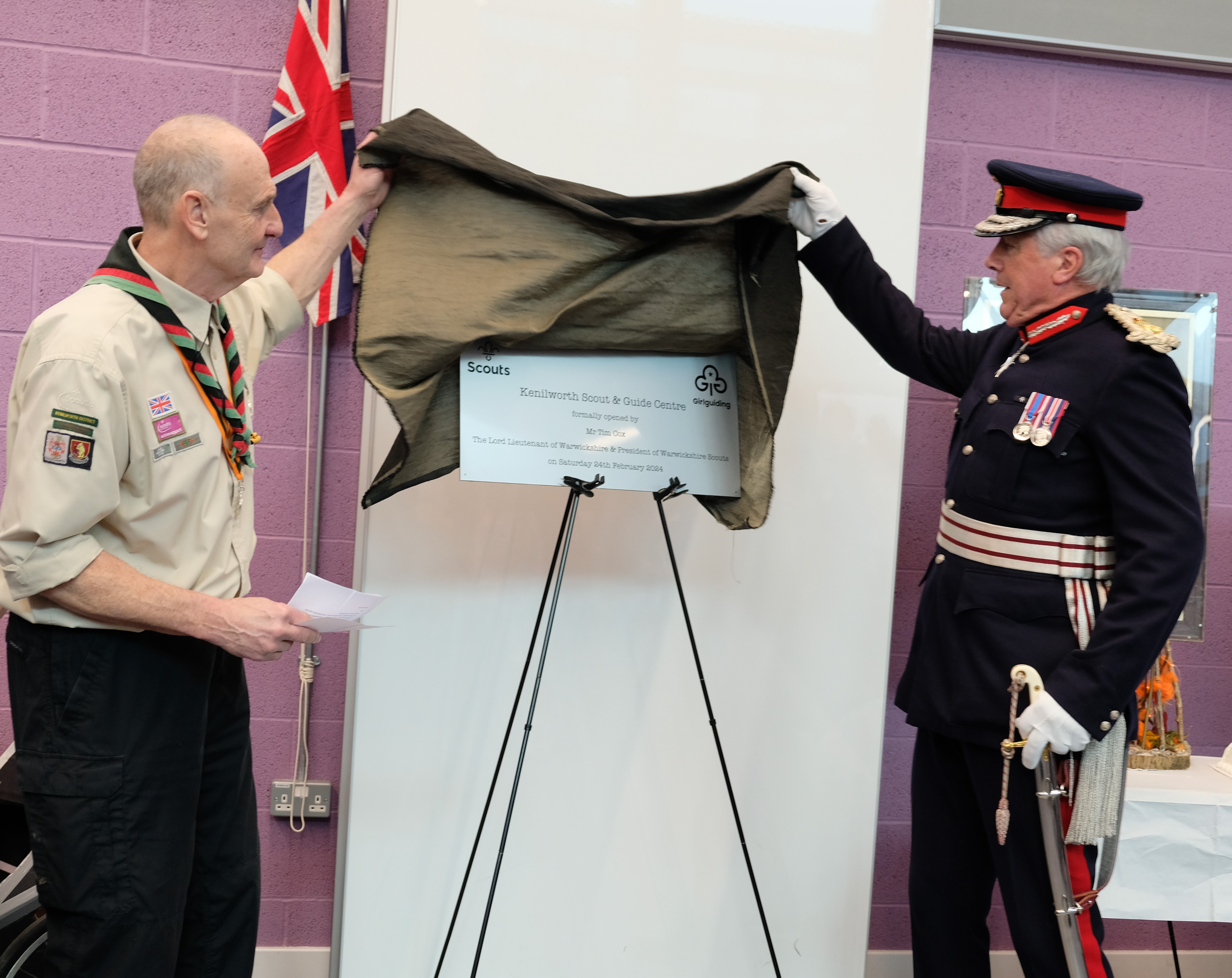 Tim Cox at the official opening of the new Kenilworth Scout and Guide Centre.