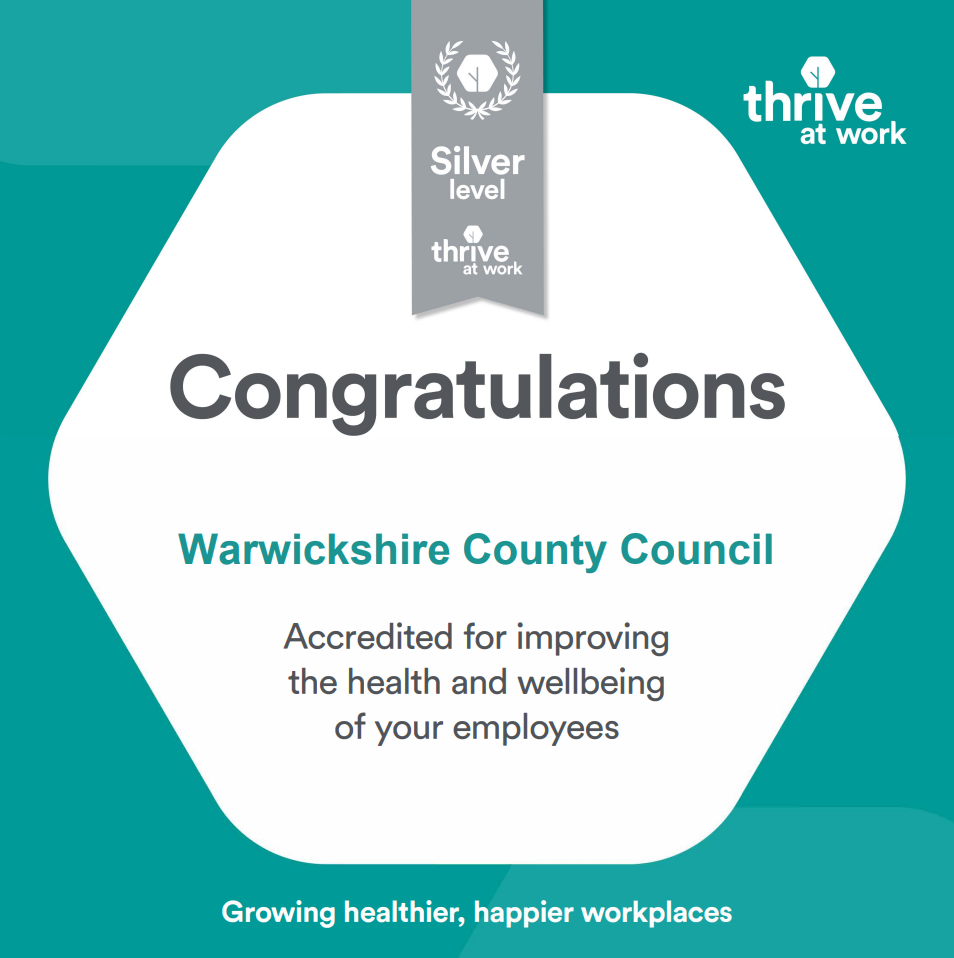 Warwickshire County Council Silver Thrive at Work Award