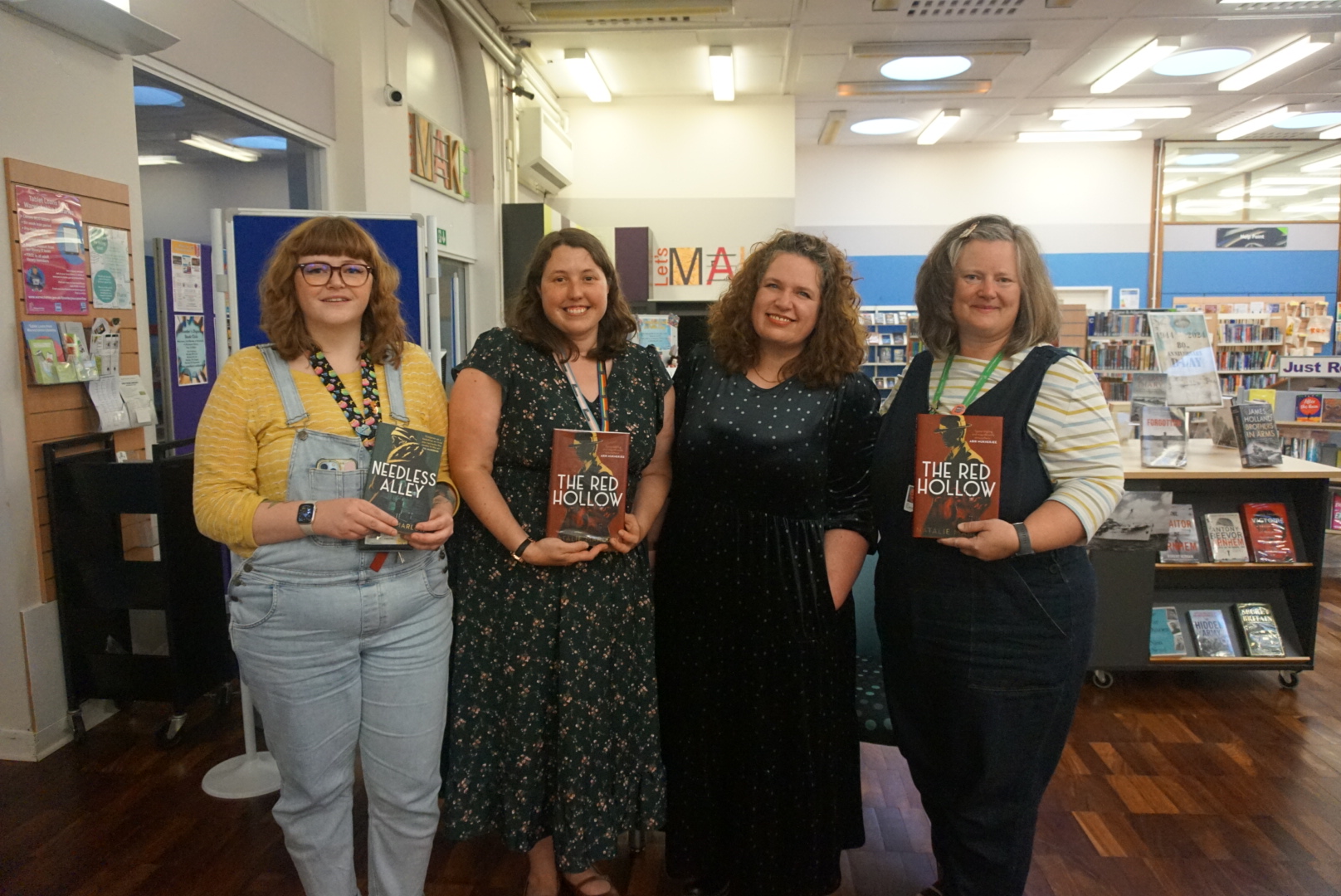 Warwickshire libraries staff with Natalie Marlow (second from left).