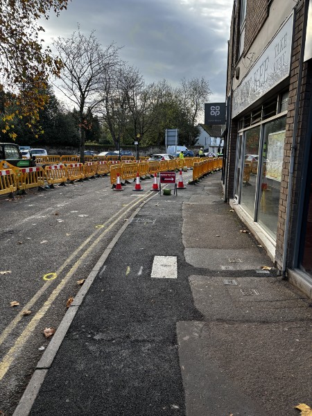 Photo of St Johns pavement whilst work being carried out