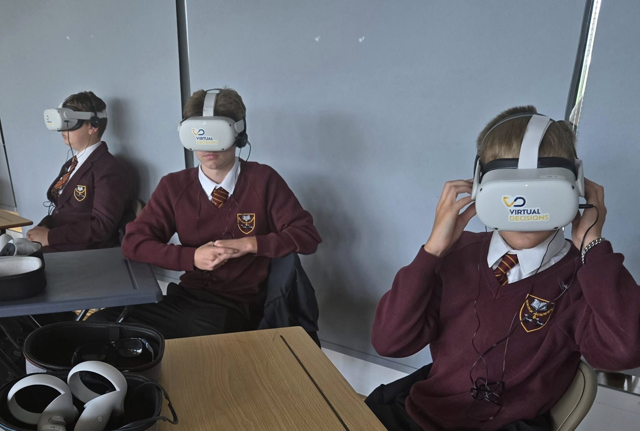 Pupils at St Thomas More School at Virtual Decisions knife crime session