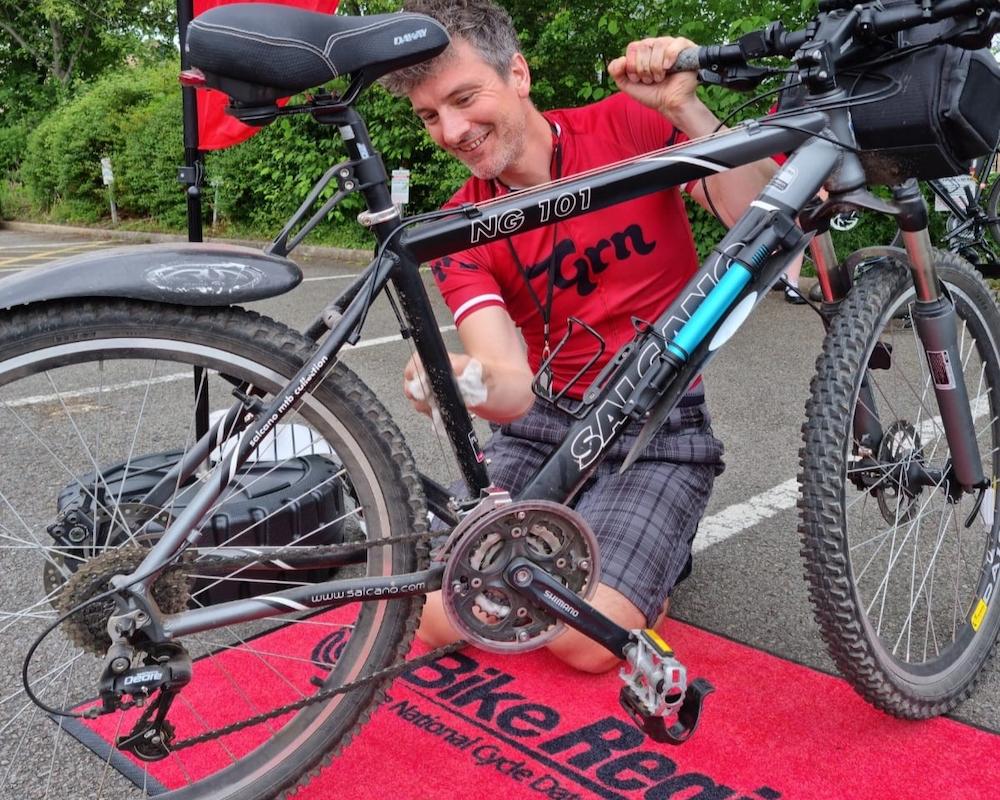 Bike marking happening at a local event with Bike Register