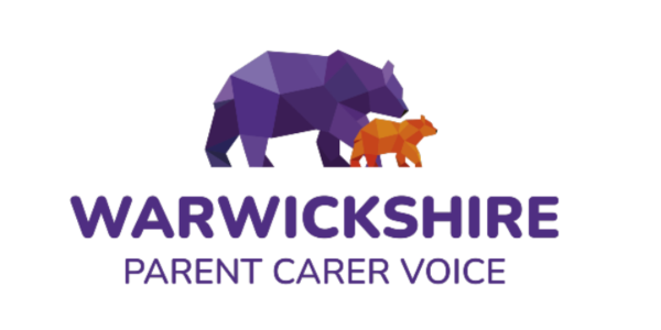 Image of parent and child bear with the text Warwickshire Parent Carer Voice