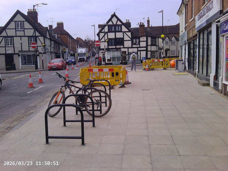 A picture of some bike racks on St Johns Junction