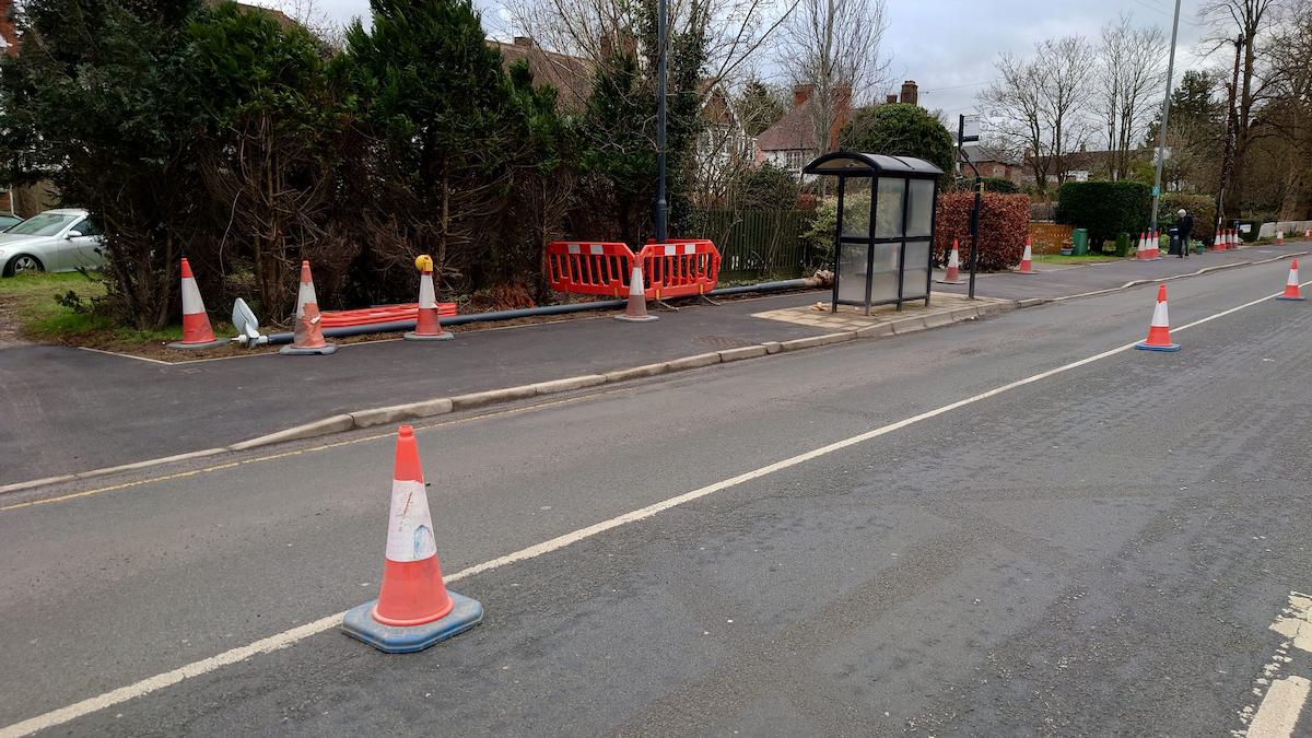 Existing Give Way sign relocated for easier access to and from Worths Way along the northern footway