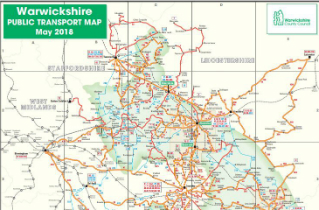 bus warwickshire map route county maps services council warwick