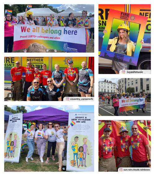 Collage of Warwickshire Pride images