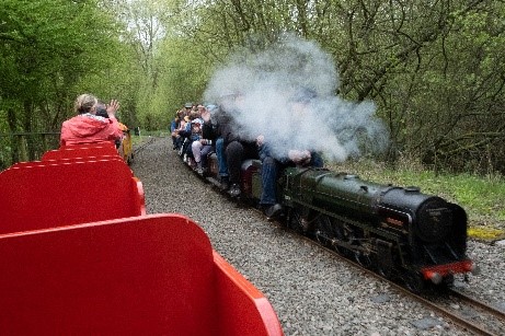 A train with people on it