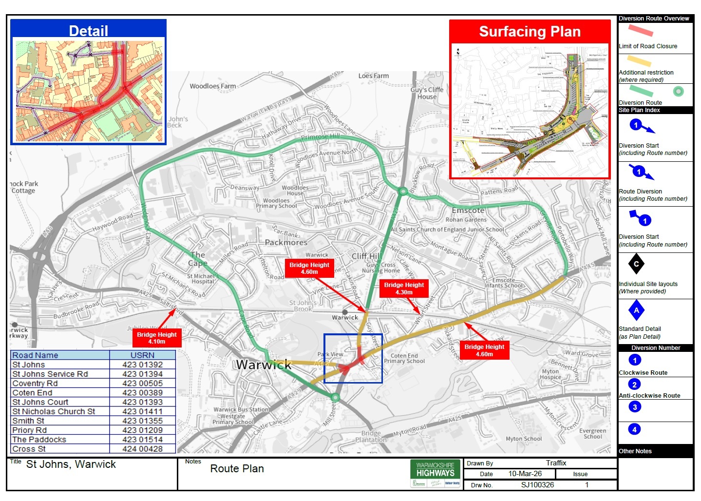 A map of temporary traffic signals - the map is poor quality, it is recommended to download or open in new tab