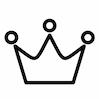 Simple black line icon of a crown