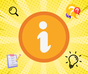 Orange icon with the 'i' information symbol in the middle